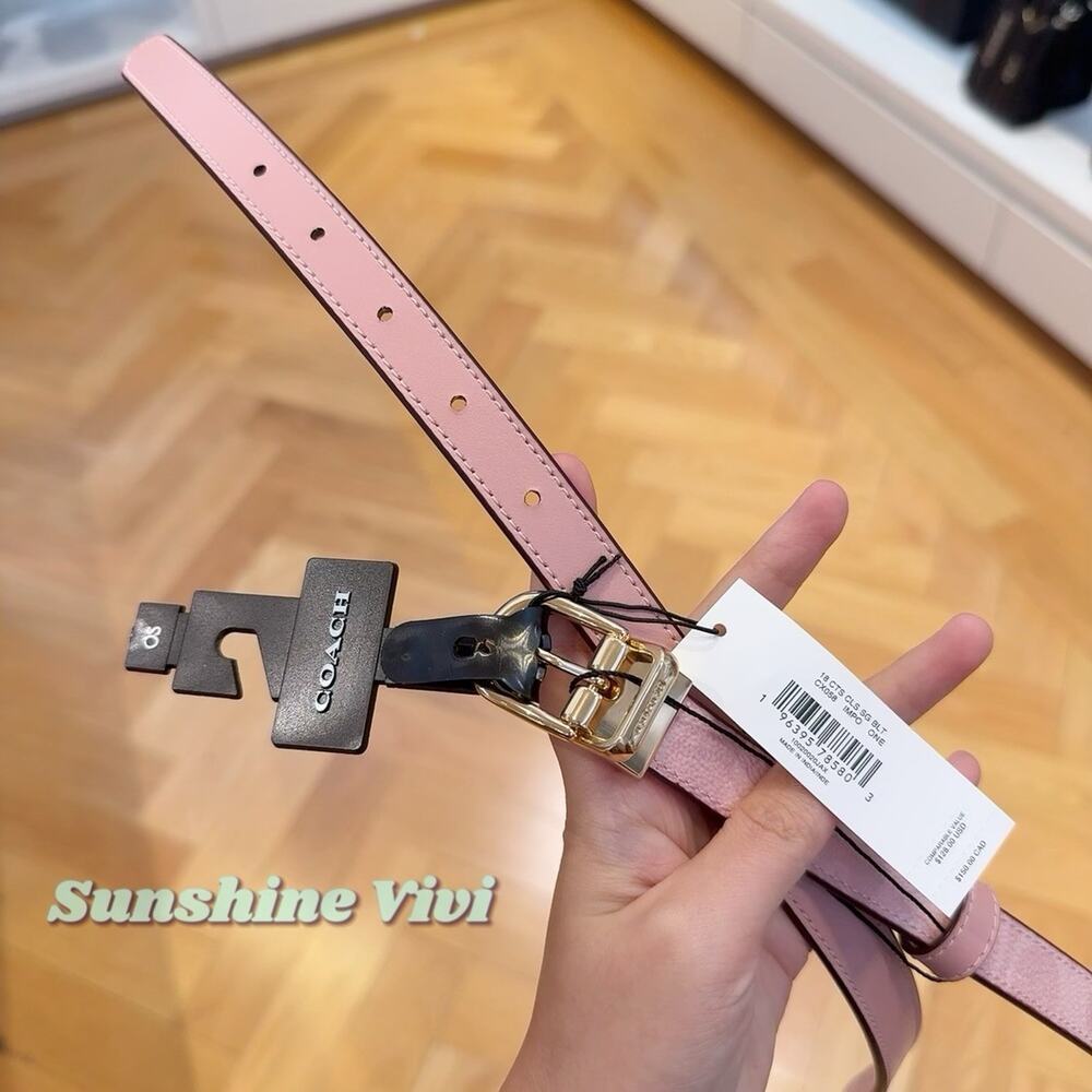 NWT Coach Classic Buckle Cut To Size Reversible Belt, 18 Mm CX058 Powder Pink